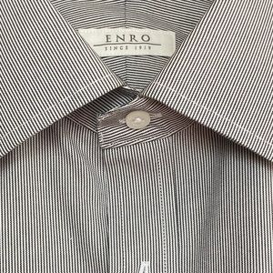Enro pin striped long sleeve shirt 16 1/2 34-35